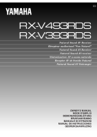 Yamaha RXV-393-RDS - Owners Manual